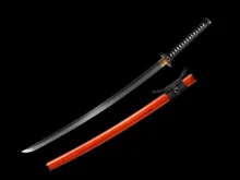 Handmade Japanese Katana T10 Clay Tempered 皆烧 Hitatsura Hamon Blade Redwood Sheath