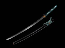 Clay Tempered 1095 Steel Real Hitatsura Hamon Japanese Sword Katana Iron Waves Tsuba