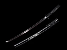 Katana Folded Steel Clay Tempered Japanese Sword Dragon Shell Saya