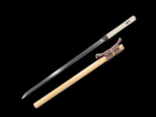 Hand Forged Folded Steel Clay Tempered Ninja Sword Battle Ready Full Tang Blade
