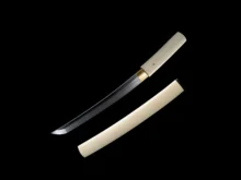 Japanese Tanto 1095 High Carbon Steel Clay Tempered Shirasaya Sword