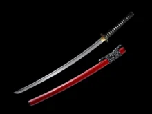 Hand Forged Folded Steel Full Tang Japanese Samurai Sword Damascus KATANA Snake Tsuba