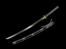 Katana Real Clay Tempered T10 Steel Japanese Samurai Sword Brass Dragon Tsuba
