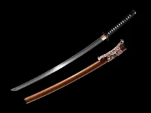 Handmade Battle Ready Sword Japanese Samurai Katana Folded Steel Clay Tempered Blade Iron Tsuba