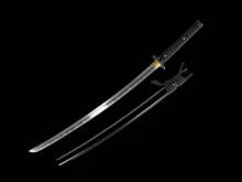 Clay Tempered 1095 Steel Real Hitatsura Hamon Japanese Sword Katana Iron Waves Tsuba