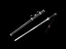 Chinese Sword Tang Dao Straight Blade Clay Tempered Genuine Full Rayskin