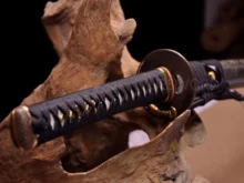 Battle Ready Sword Clay Tempered Katana Japanese Sword Hazuya Polish Full Rayskin Saya